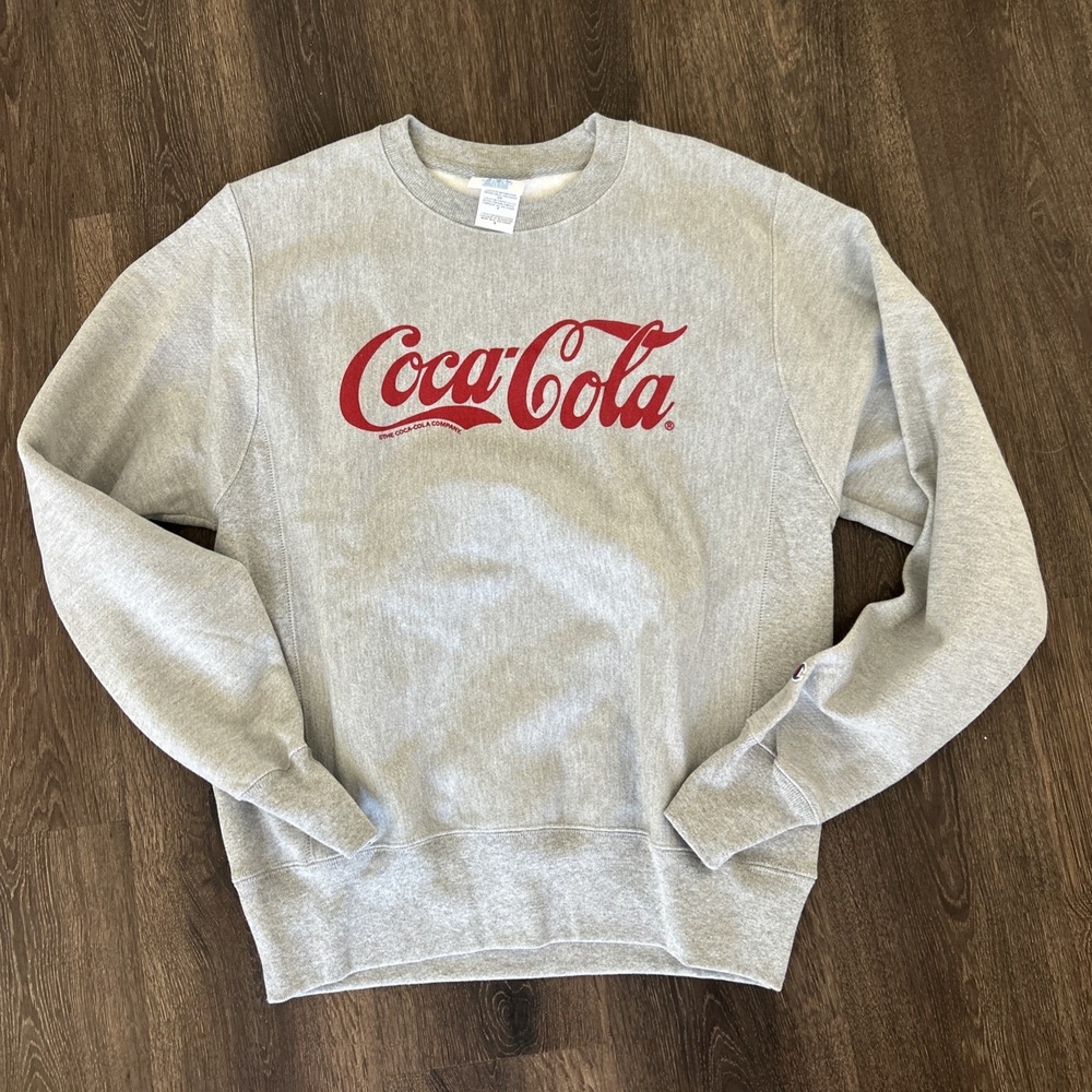 Champion Reverse Weave The Coca Cola Company Crewneck Sweatshirt Small Gray MINT